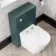 Bermuda Midnight Green Combination Vanity Basin and Boston Toilet 1100mm