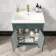 Bermuda Midnight Green Basin Vanity 600mm - Brushed Brass Accents