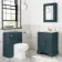 Lucia Inky Blue Vanity with Marble Top & Undermount Basin 630mm - Brushed Brass Accents