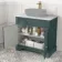 Lucia Midnight Green Cabinet with Marble Top 840mm (Excludes Counter Top Basin) - Brushed Brass Accents