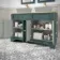 Lucia Midnight Green Cabinet with Oak Effect Top 1200mm (Excludes Counter Top Basins) - Brushed Brass Accents