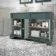 Lucia Midnight Green Double Vanity with Marble Top & Round Counter Top Basin 1200mm - Brushed Brass Accents