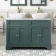 Lucia Midnight Green Double Vanity with Marble Top & Curved Counter Top Basin 1200mm - Brushed Brass Accents