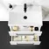 Elba Gloss White Wall Hung Basin Drawer Vanity 600mm - Black Accents