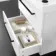 Elba Gloss White Wall Hung Basin Drawer Vanity 600mm - Black Accents