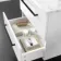 Elba Gloss White Wall Hung Drawer Vanity with Marble Top & Oval Counter Top Basin 600mm - Black Accents