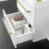 Elba Gloss White Wall Hung Basin Drawer Vanity 500mm - Brushed Brass Accents