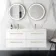 Elba Gloss White Wall Hung Double Basin Drawer Vanity 1200mm - Brushed Brass Accents