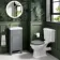Bermuda Dove Grey Cloakroom Basin Vanity 400mm - Brass Knurled Handles
