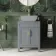 Bermuda Dove Grey Cabinet 600mm Excludes Counter Top Basin - Brass Knurled Handles