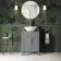 Bermuda Dove Grey Vanity with Oval Counter Top Basin 600mm - Brass Knurled Handles