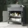 Bermuda Dove Grey Cabinet 800mm Excludes Counter Top Basin - Brass Knurled Handles