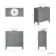 Bermuda Dove Grey Vanity with Round Counter Top Basin 800mm - Brass Knurled Handles