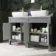 Bermuda Dove Grey Vanity with Marble Top & Curved Counter Top Basin 1200mm - Brass Knurled Handles