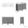 Bermuda Dove Grey Vanity with Marble Top & Curved Counter Top Basin 1200mm - Brass Knurled Handles
