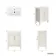 Bermuda Chalk White Basin Vanity 600mm - Brass Knurled Handles