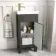 Bermuda Graphite Grey Cloakroom Basin Vanity 400mm - Brass Knurled Handles