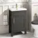 Bermuda Graphite Grey Basin Vanity 500mm - Brass Knurled Handles