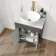 Bermuda Graphite Grey Vanity with Marble Top & Oval Counter Top Basin 600mm - Brass Knurled Handles