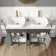 Bermuda Graphite Grey Vanity with Marble Top & Curved Counter Top Basin 1200mm - Brass Knurled Handles