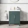 Bermuda Midnight Green Basin Vanity 600mm - Brass Knurled Handles