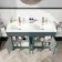 Bermuda Midnight Green Double Basin Vanity 1200mm - Brass Knurled Handles