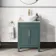 Bermuda Midnight Green Vanity with Marble Top & Oval Counter Top Basin 600mm - Brass Knurled Handles