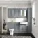 Dove Grey Wall Hung Cabinet 700x300mm - Brass Knurled Handles