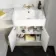 Monaco Chalk White Combination Vanity Basin with Marble Top 1200mm (Excludes Pan & Cistern) - Brass Knurled Handles