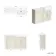 Monaco Chalk White Combination Vanity Basin with Marble Top 1200mm (Excludes Pan & Cistern) - Brass Knurled Handles
