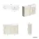 Monaco Chalk White Combination Vanity Traditional Basin with Marble Top 1200mm (Excludes Pan & Cistern) - Brass Knurled Handles