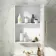 Chalk White Mirror Cabinet 700x500mm - Brass Knurled Handles