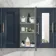 Inky Blue Wall Hung Cabinet 700x300mm - Brass Knurled Handles