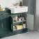 Monaco Midnight Green Traditional Basin Vanity and Back To Wall Unit 1500mm (Excludes Pan & Cistern) - Brass Knurled Handles