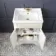 Lucia Chalk White Basin Vanity 630mm - Brass Knurled Handles
