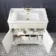Lucia Chalk White Basin Vanity 830mm - Brass Knurled Handles