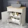 Lucia Chalk White Cabinet with Oak Effect Top 840mm (Excludes Counter Top Basin) - Brass Knurled Handles