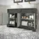 Lucia Graphite Grey Double Vanity with Marble Top & Curved Counter Top Basin 1200mm - Brass Knurled Handles