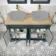Lucia Inky Blue Cabinet with Oak Effect Top 1200mm (Excludes Counter Top Basins) - Brass Knurled Handles