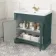 Lucia Midnight Green Basin Vanity 830mm - Brass Knurled Handles