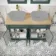 Lucia Midnight Green Cabinet with Oak Effect Top 1200mm (Excludes Counter Top Basins) - Brass Knurled Handles