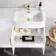 Harper Gloss White Basin Vanity and Back To Wall Toilet Unit 1200mm (Excludes Toilet)- Brushed Brass Accents - Right Handed