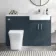 Harper Navy Blue Combination Vanity Basin and Houston Toilet 1200mm - Right Handed