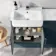 Harper Navy Blue Combination Vanity Basin with Marble Top & Boston Toilet 1200mm
