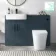 Harper Navy Blue Combination Vanity Basin and Tucson Toilet 1200mm - Black Accents