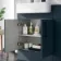 Harper Navy Blue Combination Vanity Basin and Tucson Toilet 1200mm - Black Accents