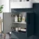 Harper Navy Blue Combination Vanity Basin and Boston Toilet 1200mm - Black Accents