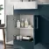 Harper Navy Blue Basin Vanity with Marble Top & Back To Wall Unit 1000mm - Excludes Toilet