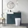 Harper Navy Blue Vanity with Semi Recessed Basin 500mm - Black Accents