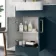 Harper Navy Blue Basin Vanity with Marble Top & Back To Wall Unit 1000mm (Excludes Toilet) - Brushed Brass Accents
